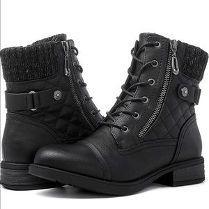 GLOBALWIN Women's Ankle Booties Fashion Combat Boots
